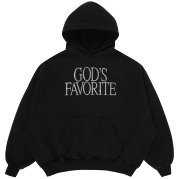 Gods Favorite Rhinestone Hoodie Black